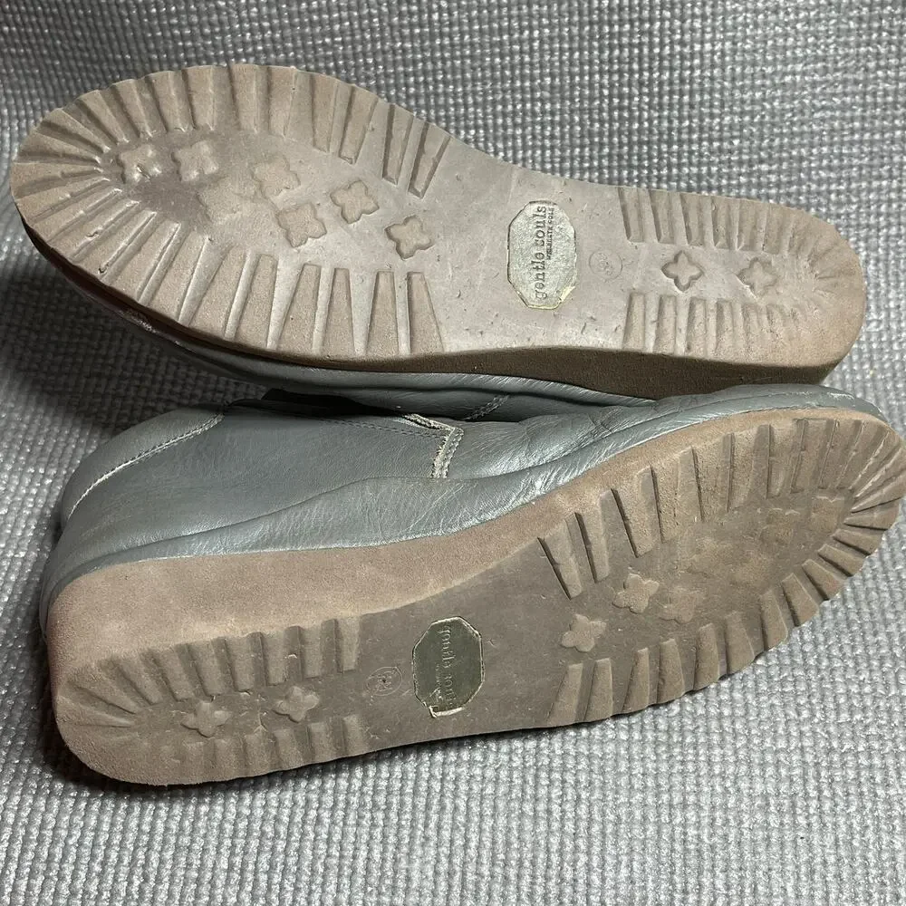 Gentle Souls Nara Booties Womens Size 9.5M Gray Leather Pull On‎ Wedge Heel
